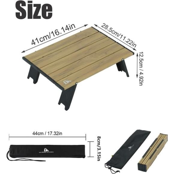 Ultralight Compact Mini Beach Picnic Folding Alu. Table with Carry Bag, Two Size - Picture 6 of 6